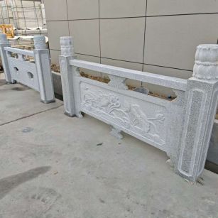 淮安芝麻白河道栏杆 石材栏杆