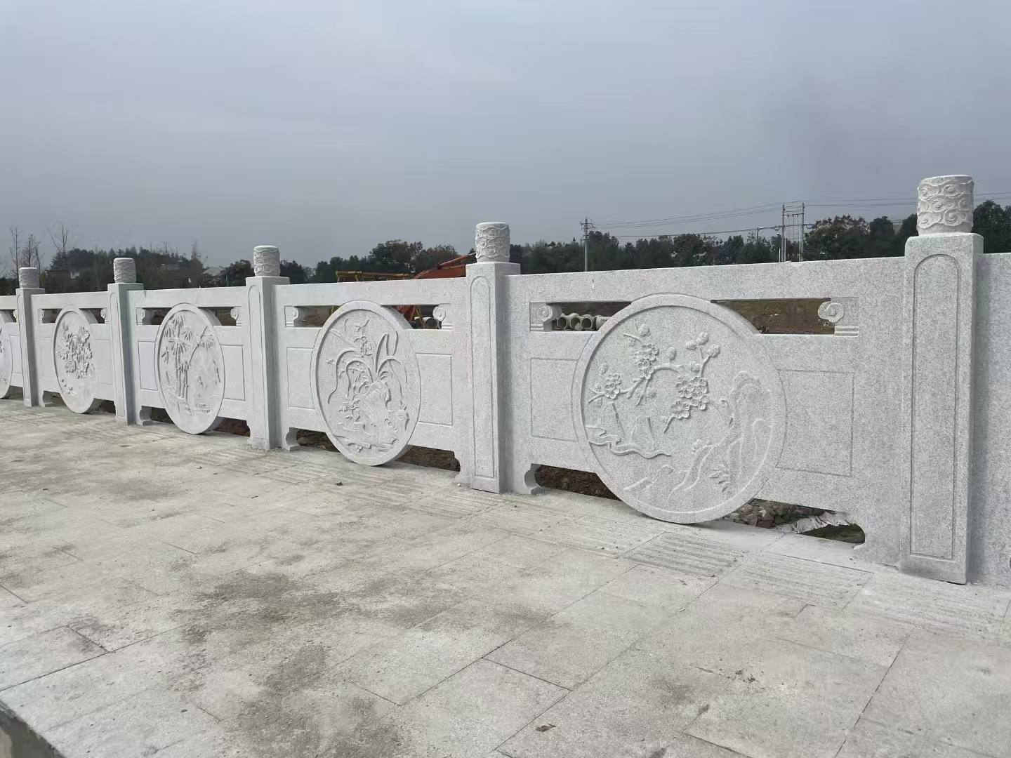 淮安芝麻白河道栏杆 石材栏杆